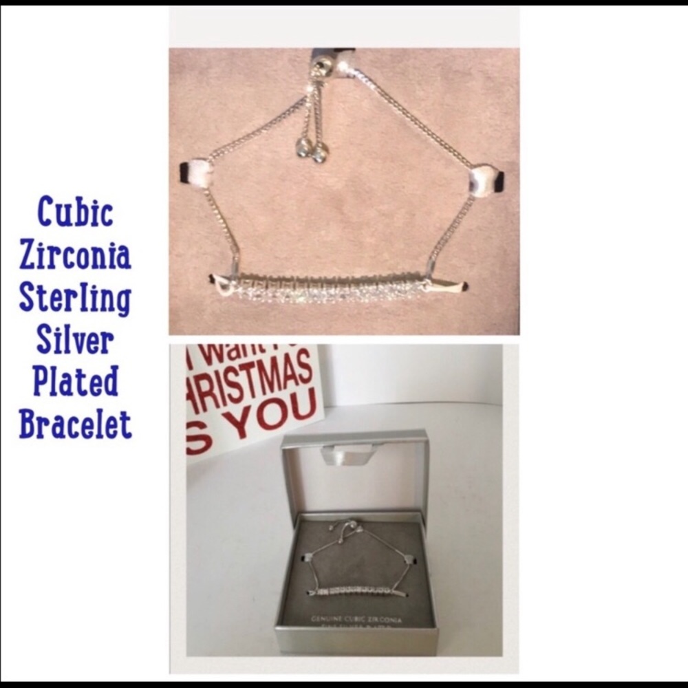 Silver Plated and Cubic Zirconia Bracelet